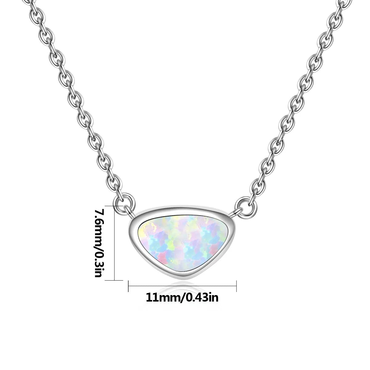 Aobao Triangle Tooth Necklace Geometric Pendant Sweater Chain Opal Wholesale