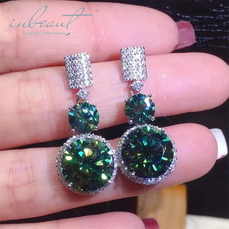 S&S 24ct Green Moissanite 925 Silver Jewellery Set | Ring, Earrings & Necklace | S&S Collection