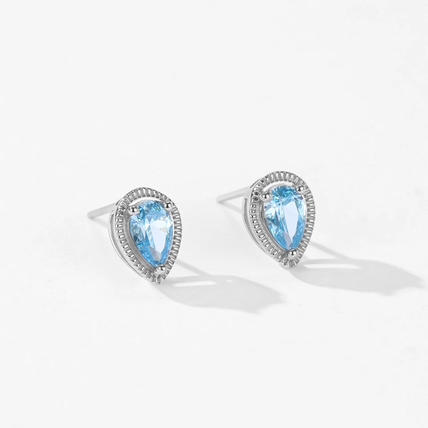 925 Sterling Silver Fresh Water Droplet Ocean Gemstone Earring Necklace Elegant Mermaid Tears Luxury Jewelry Gift Set