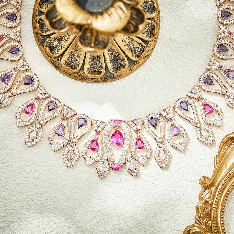 2025 New Necklace Earrings Elegant and Fashionable Brass Gold-plated Enamel Craftsmanship Women's Wedding Accessories