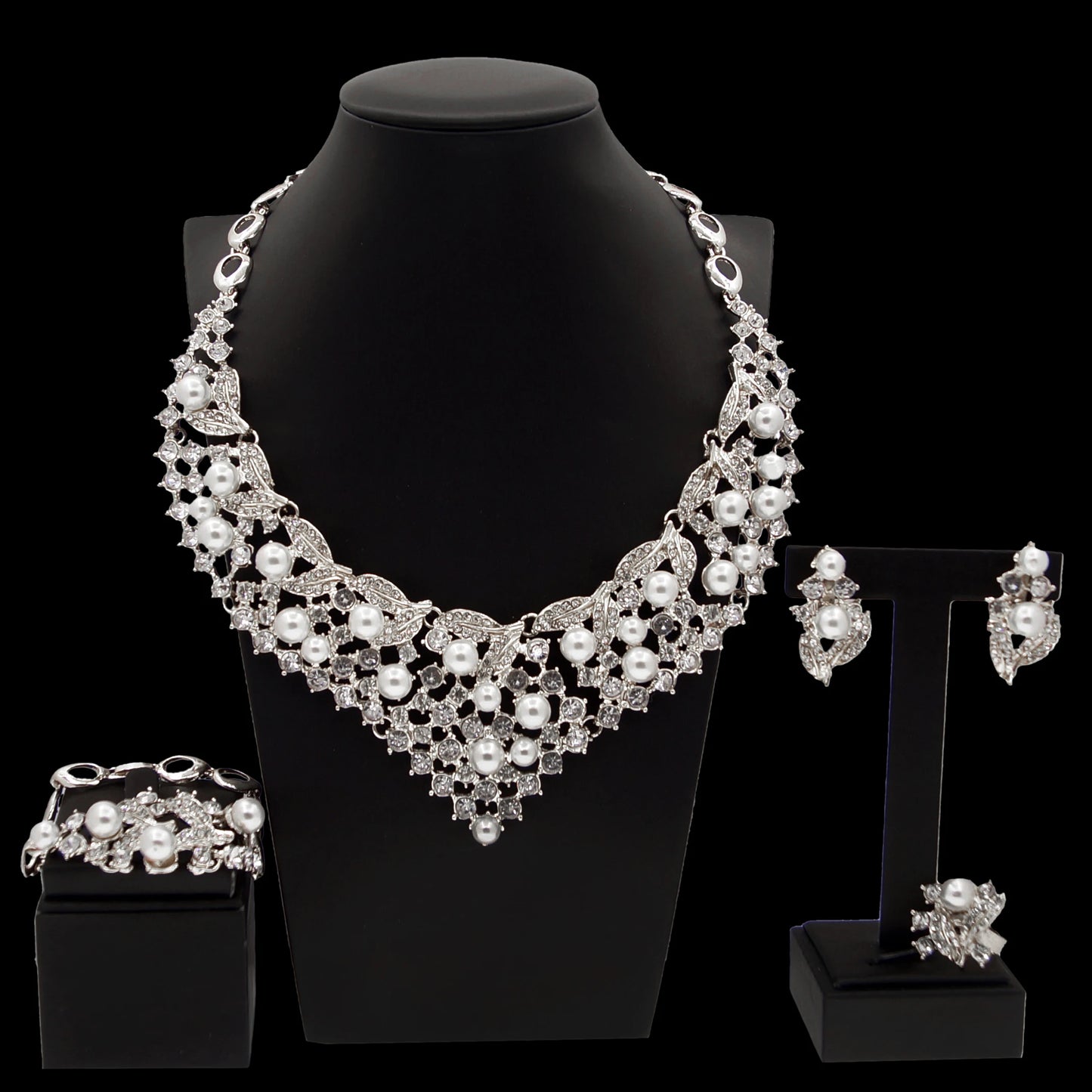 Zhuerrui Fashionable Luxury Gold Jewelry Set Available Silver Beads Necklace Jewelry Sets Factory Bridal Birthday Gifts H50079