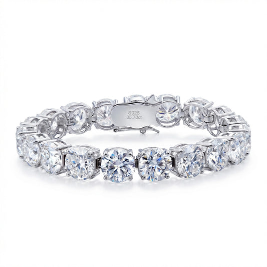 SY Factory Wholesale Children's 8MM Moissanite Tennis Bracelet S925 Sterling Silver Hiphop Customization Rhodium Plated Gift
