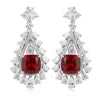 Gemfiori Anster High Quality S925 Lab Grown Ruby Earring Stud Dainty Gemstone Stud Earrings for Women Daily Wear Gift