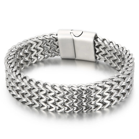 KALEN Punk Simple Brushed Mesh Chain Men Gift 316L Stainless Steel Jewelry Bracelet