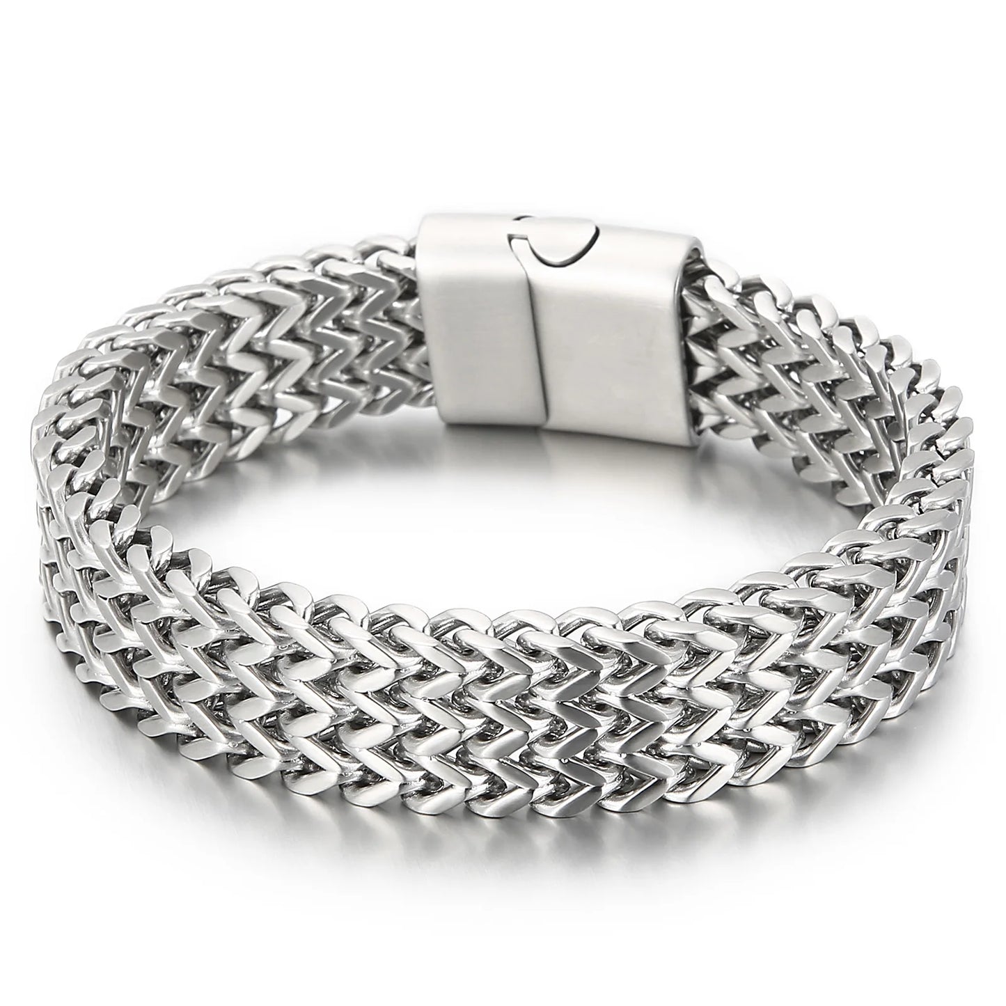 KALEN Punk Simple Brushed Mesh Chain Men Gift 316L Stainless Steel Jewelry Bracelet