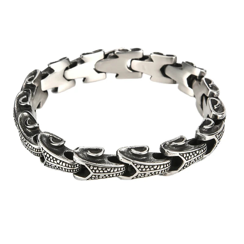REBEL VIKING Dragon Keel Chain Bracelet – 316L Stainless Steel