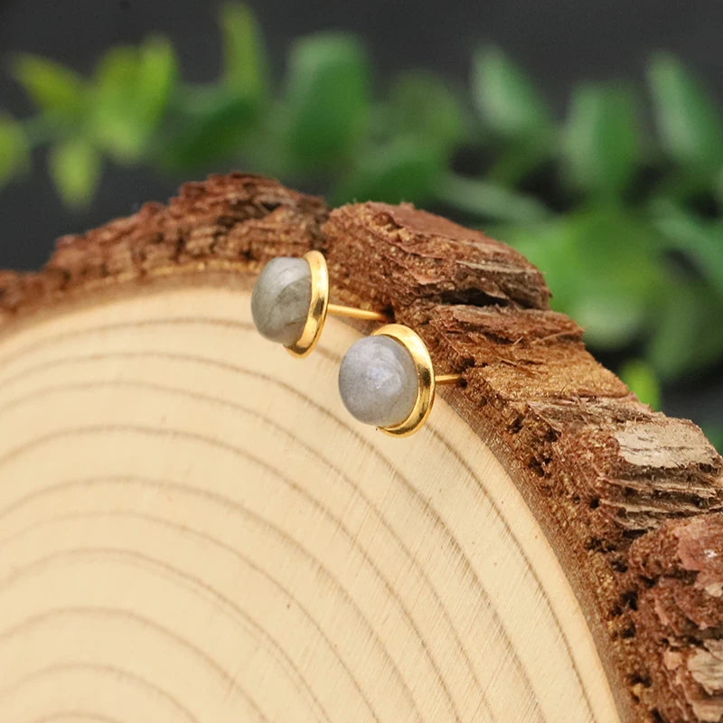 Wholesale Minimalist Turquoise Paw Natural Stone Crystal  Modern Women's Designer Earrings Fashion Luxury Earrings Jewelry