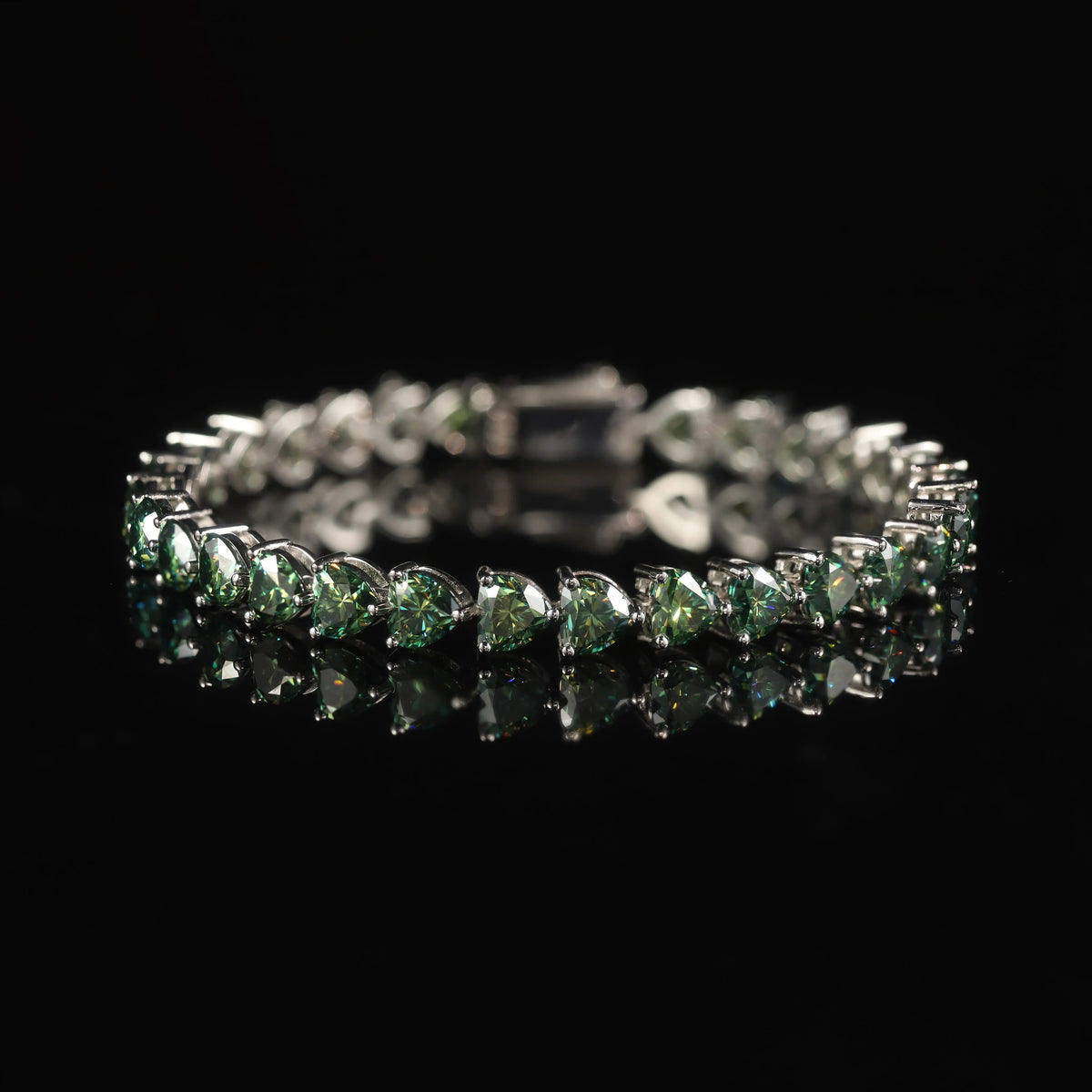 Gemfiori Abiding OEM ODM Unique Design Fancy Multi-shape Cut Tennis Bracelet 925 Silver Solid Gold Custom Stone Tennis Bracelet