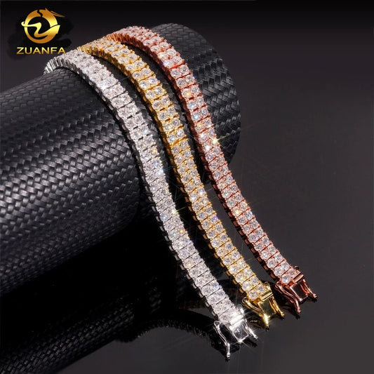 NEWLiFE REBEL 3mm Tennis Moissanite Bracelet in 925 Silver