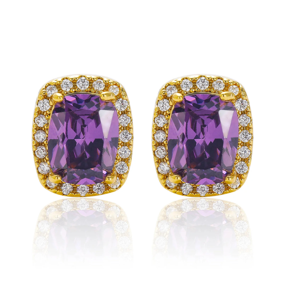 Fashion Trend Full of Gemstone Hip Hop Earrings Colorful Large Zircon Personalized Men's and Women's Earrings Party Ceremony