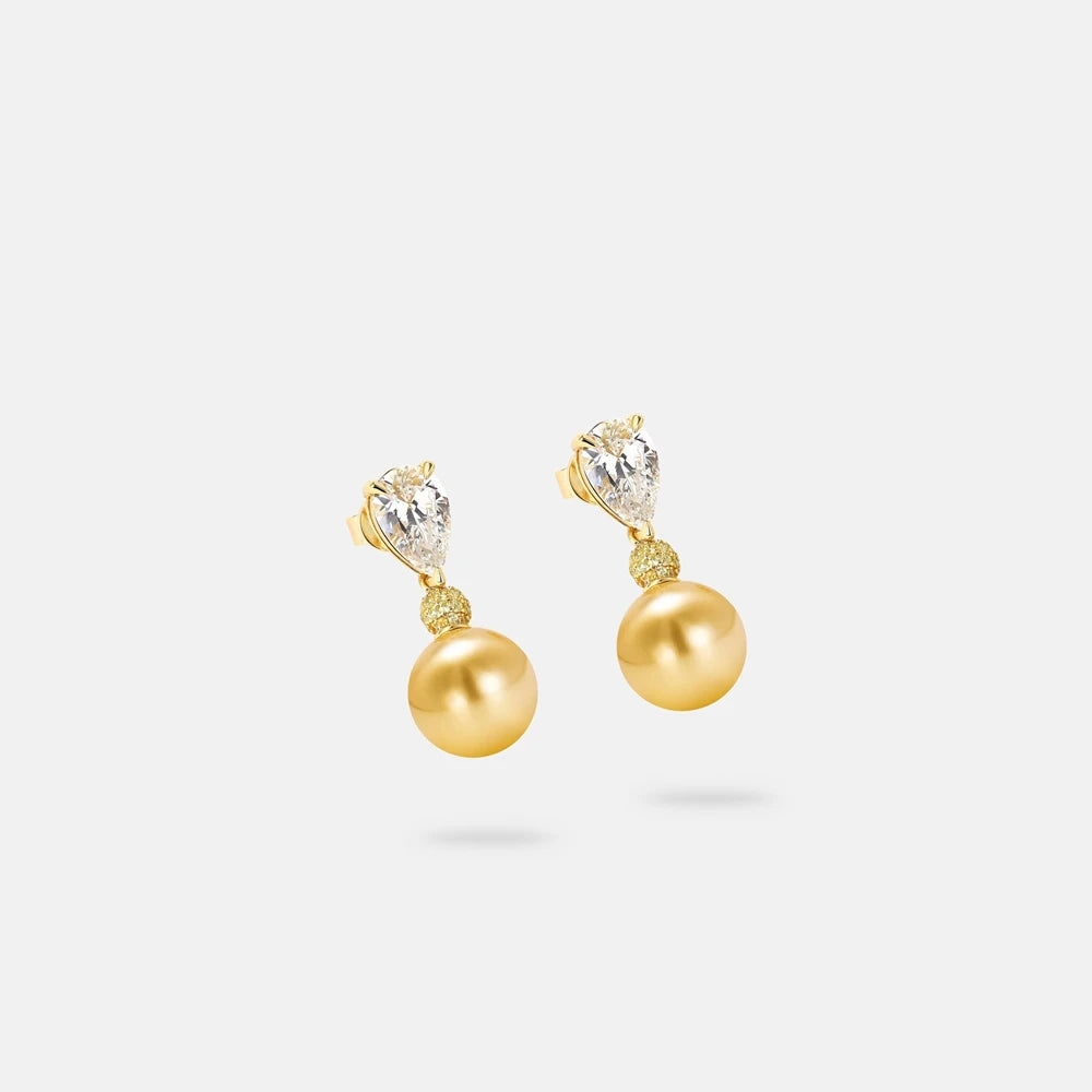 MUSHAN Jewelry Factory 925 Sterling Silver Stud Earrings Light Luxury Electroplated Gold High Carbon Diamond Earrings