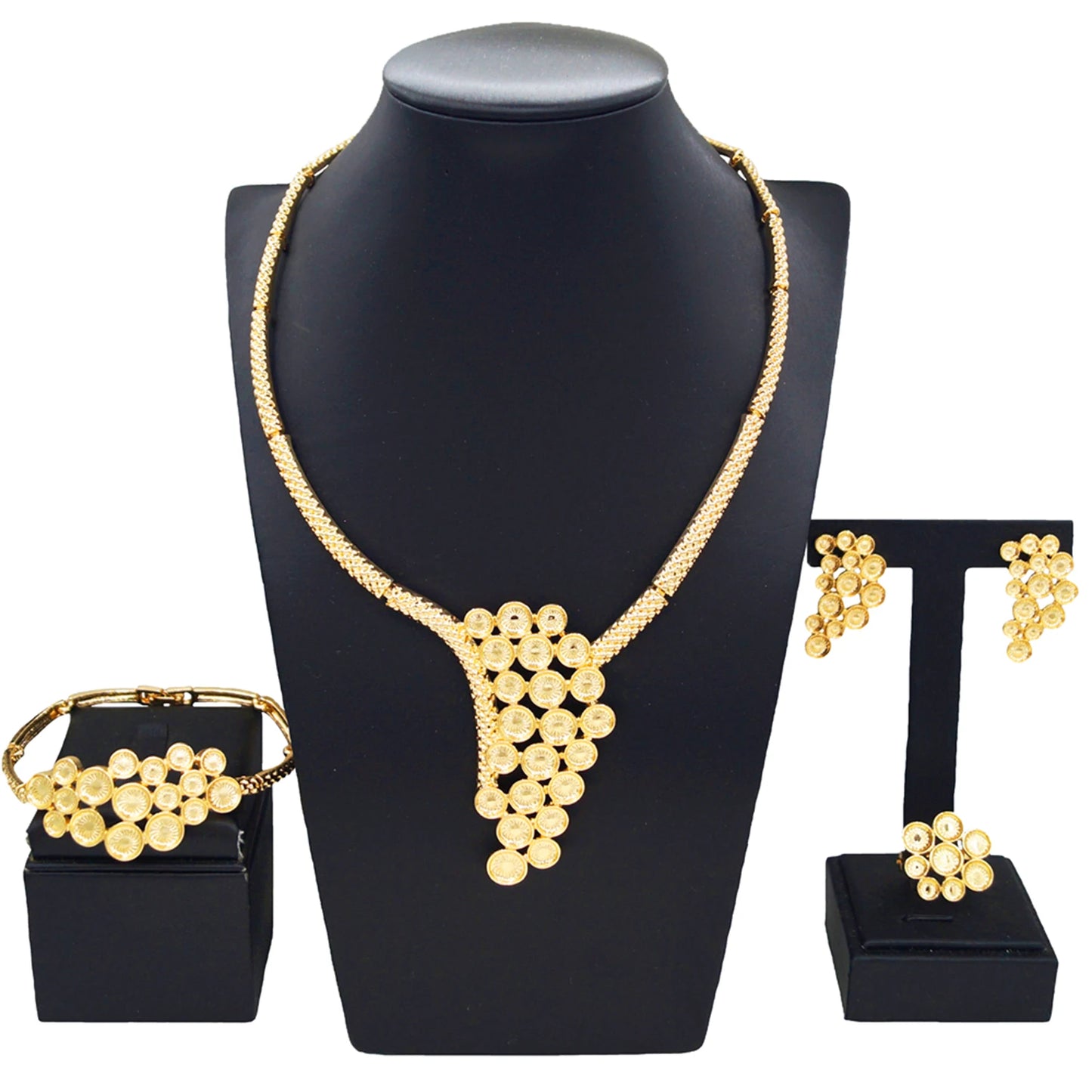 Zhuerrui Available Pendant Gold Jewelry Sets Favors Silver Bead Necklace Jewelry Set Fashionable Women's Accessories HC23185