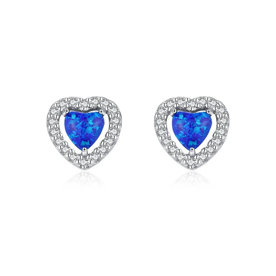 S&S 925 Silver Heart Zircon Bridal Jewellery Set | Rhodium Plated Ring, Necklace & Earrings | S&S Collection