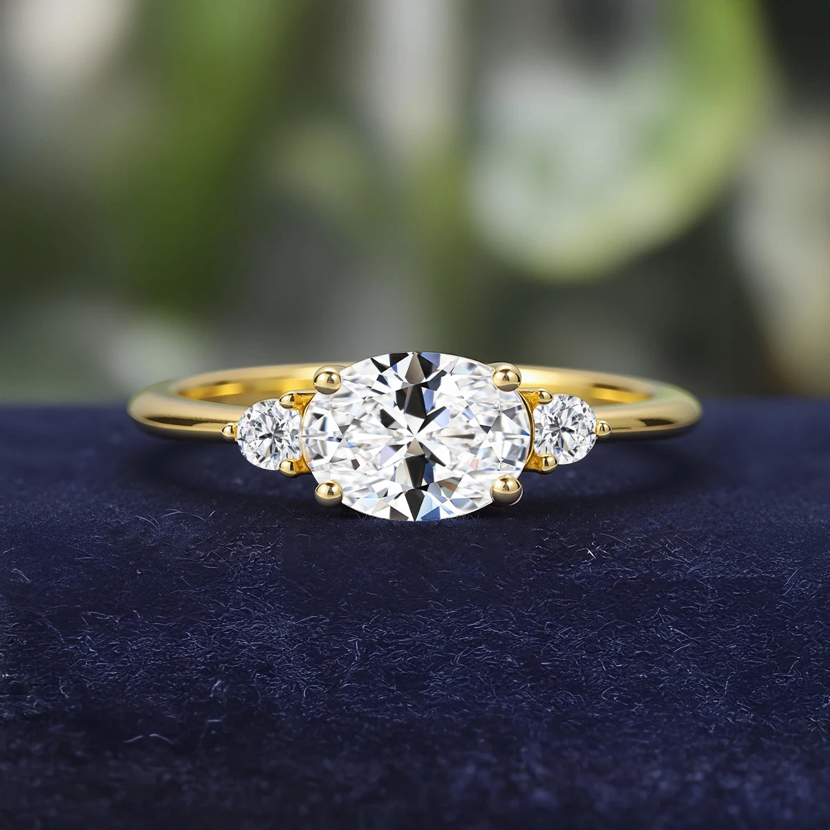Gioiellieri - New Design 3 Stone Design Fine Jewelry 1.5 Carat Moissanite 14K Gold Ring for Women Wedding Engagement Rings