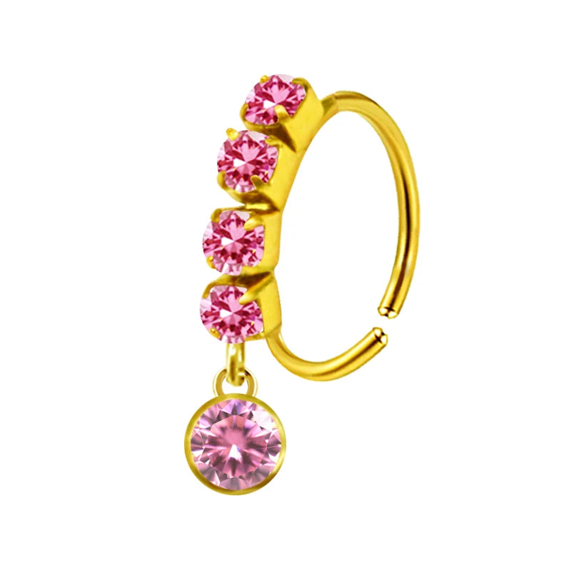 S&S Stainless Steel Dangle Hoop Nose Ring Collection | 66 Designs