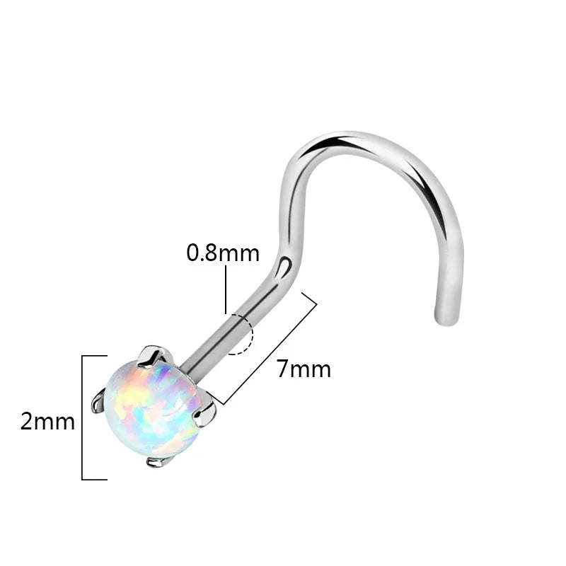 S&S Opal Star Segment Nose Ring Set | Stainless Steel Septum Piercing
