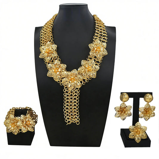 Italian Jewelry Set Alloy Brazilian Jewelry Sets Wedding Party Pendant Necklace  Earrings Jewelry Set HK048422