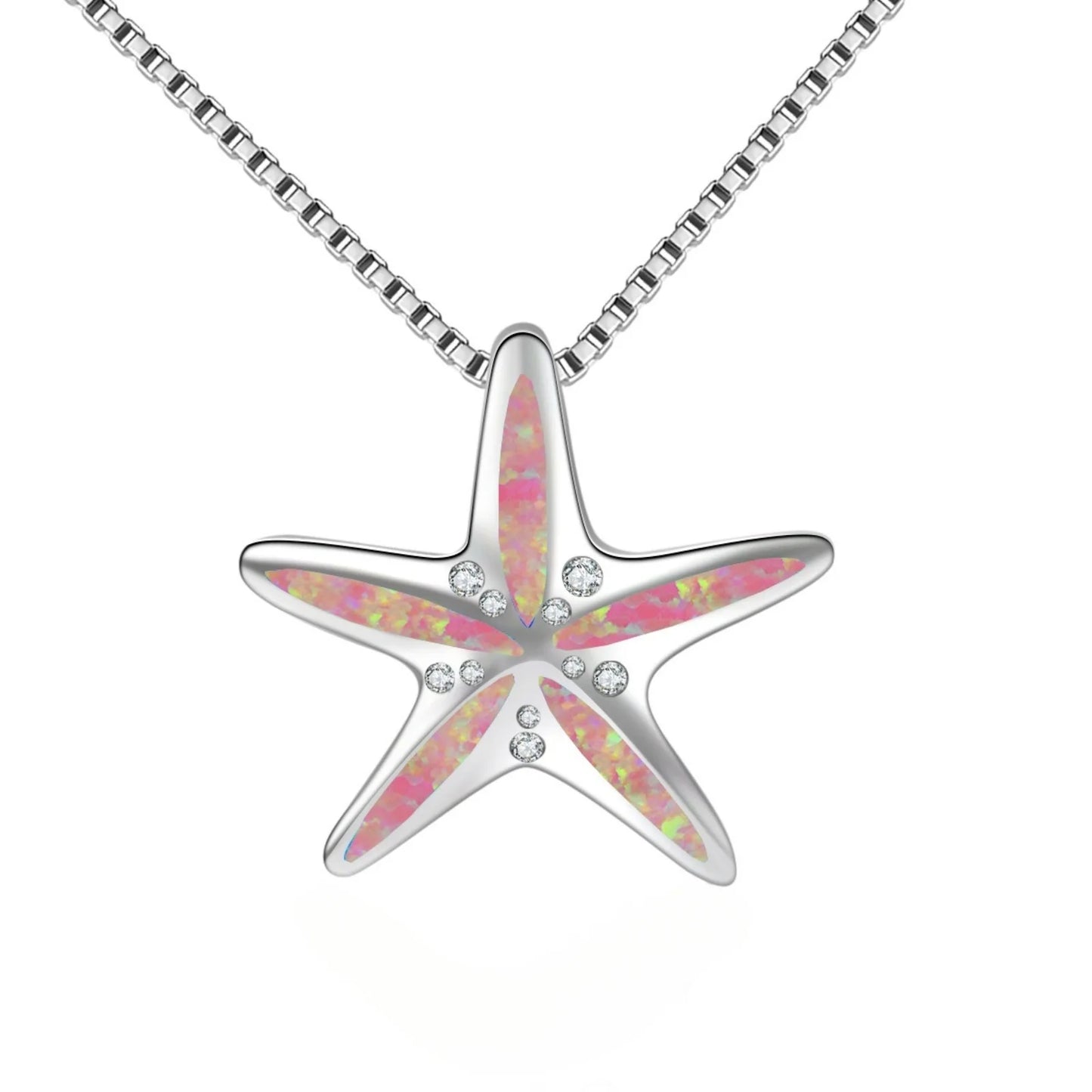 TikTok Viral Starfish Opal Necklace | Blue Coastal Jewelry - Ins Trendy Bulk Supply