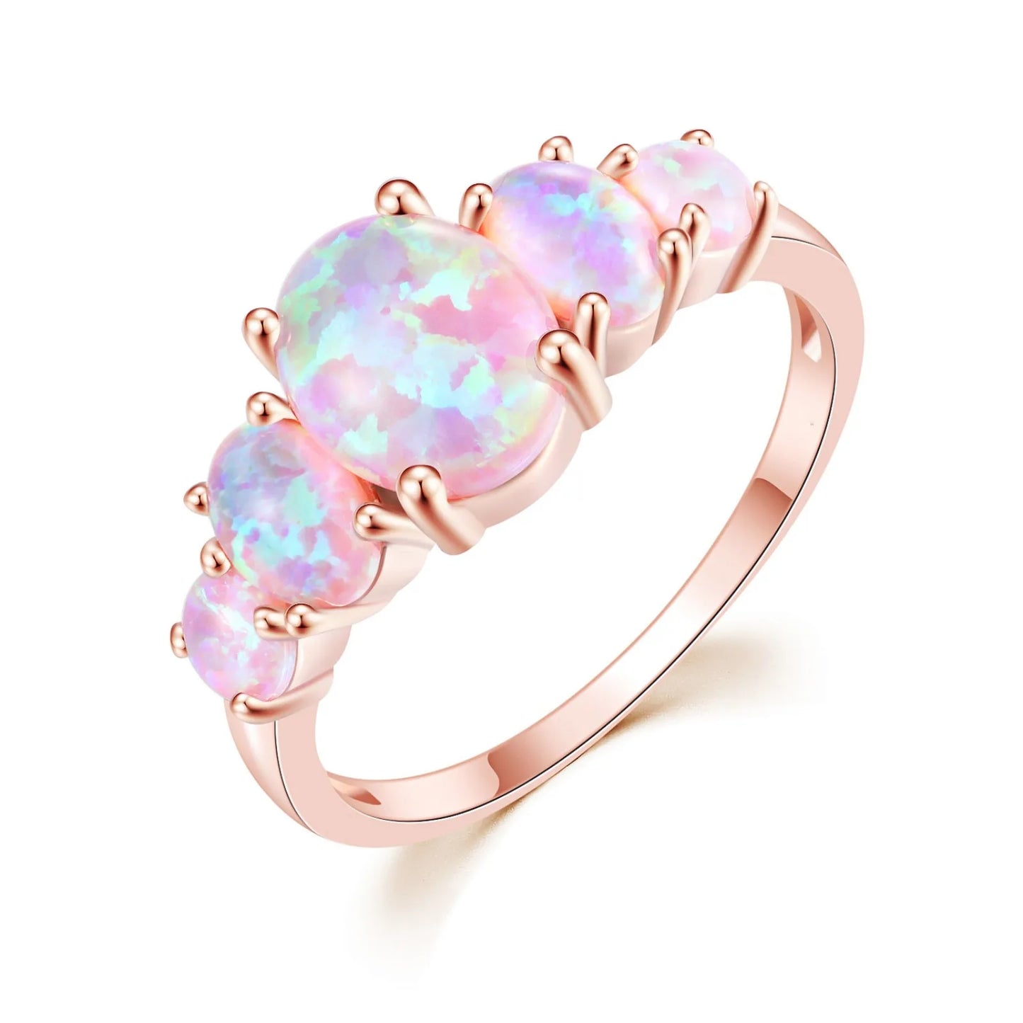 Opal Ring | Zircon-Accented  Band | Luxury Fashion Jewelry for Women Men
