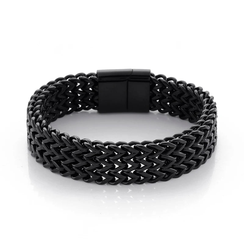 KALEN Punk Trendy Mesh Bracelets Men 316L High Quality Stainless Steel Bracelet Jewelry