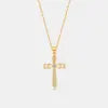 REDheart Fine Jewelry Cross Necklace Women Irish Celtic Claddagh Rose Silver 925 Gold Plated Hollow Cross Necklace for Women