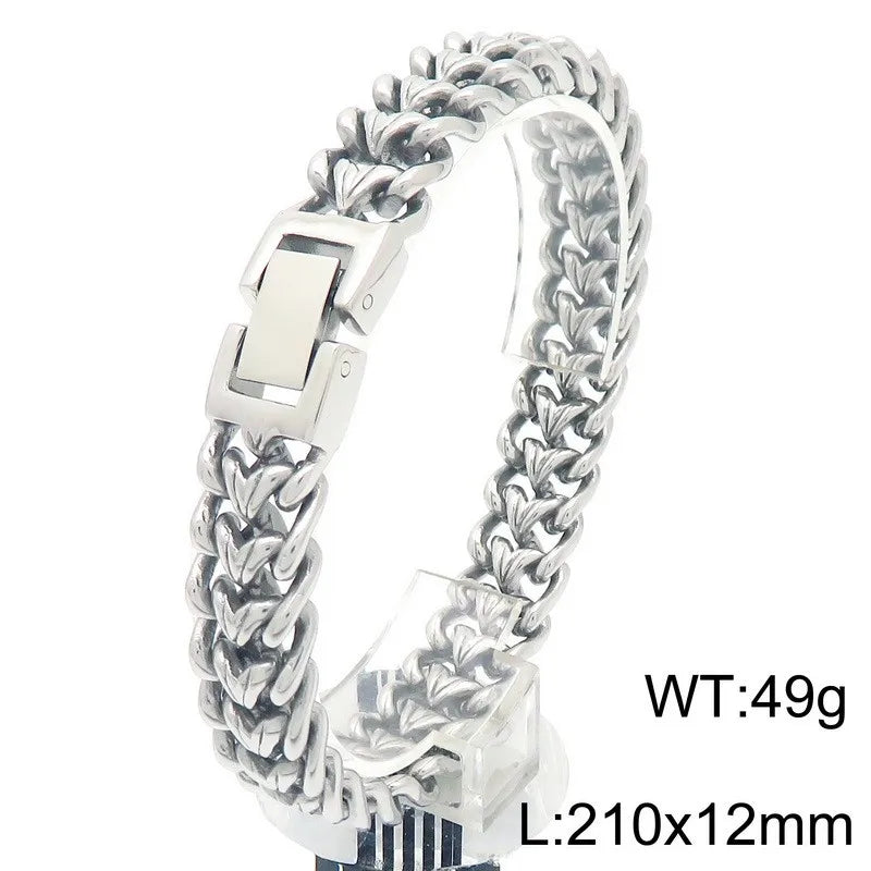 KALEN Trendy Fine Jewelry Fashion Bracelets Men Stainless Steel Sophisticated Links Bracelet Bangle