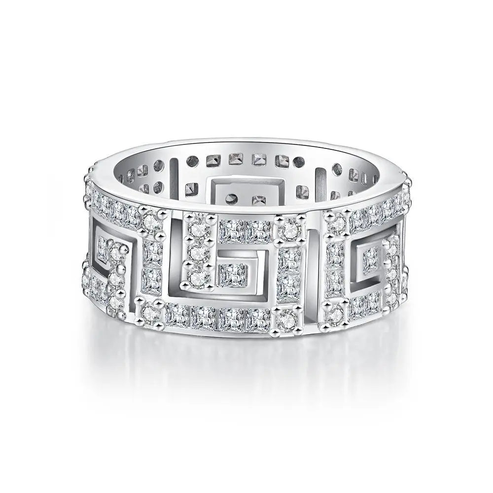 Anti-tarnish Women 925 Sterling Silver 5A 8A Zirconia Wedding Band Engagement Wedding Rings Fine Jewelry Customized Wholesale