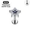 G23 Titanium Triangle Heart Fox Tragus Cartilage Helix Daith Piercing Stud Earrings for Women 16G CZ Ear Stud Pierc Body Jewelry