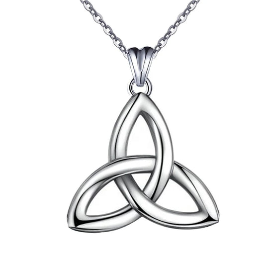 Endless Love Lucky Celtic Irish Knot Pendant Twisted Singapore Chain Necklaces 925 Sterling Silver Rhodium 18K Gold Plated Gift