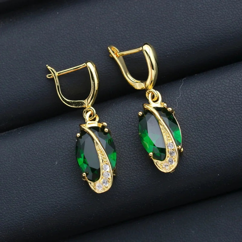 XOTICA 18K Gold Plated Zircon Bridal Jewelry Set for Women Wedding Party Necklace Ring Earrings Pendant Accessories