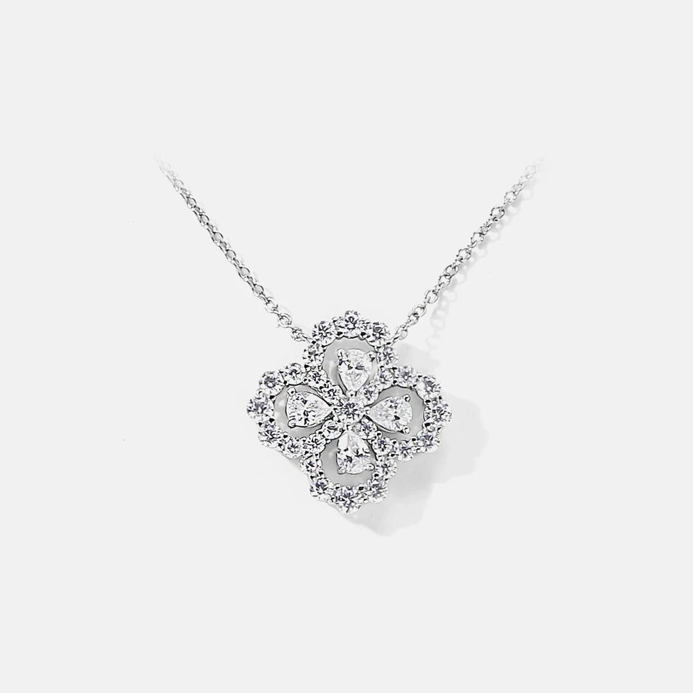 MUSHAN Jewelry Factory S925 Sterling Silver Four Leaf Clover Necklace for Women High Carbon Diamond Electroplated Gold Jewelry