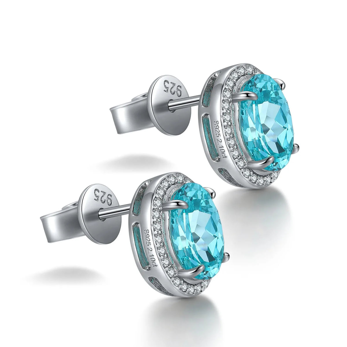 Gemfiori Anster High Quality Lab-Grown Paraiba S925 Silver Trendy Drop Earrings for Woman Wedding & Party