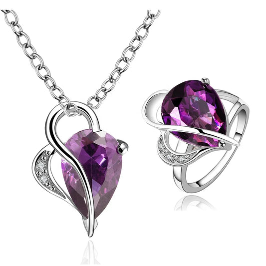 Gemfiori Luxurious Elegant Beautiful Women's Fashion Pendant Necklace Gift High Quality Ladies Wedding Party Zircon Geometric Platinum