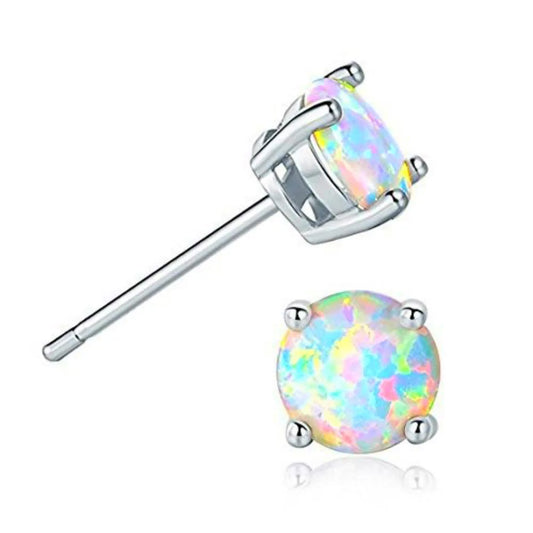 Aobao Viral Opal  Earrings | Accent Silver Plated Women's Engagement Jewelry-Trendy Bulk