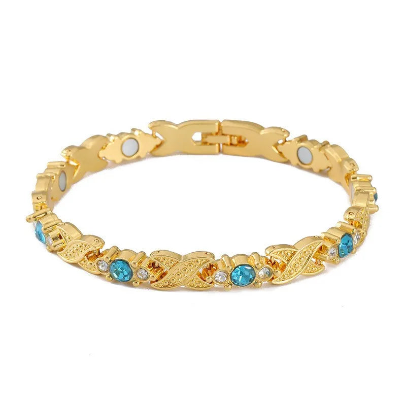 European and American fashion detachable energy magnet bracelet with diamond-encrusted and adjustable ladies bracelet