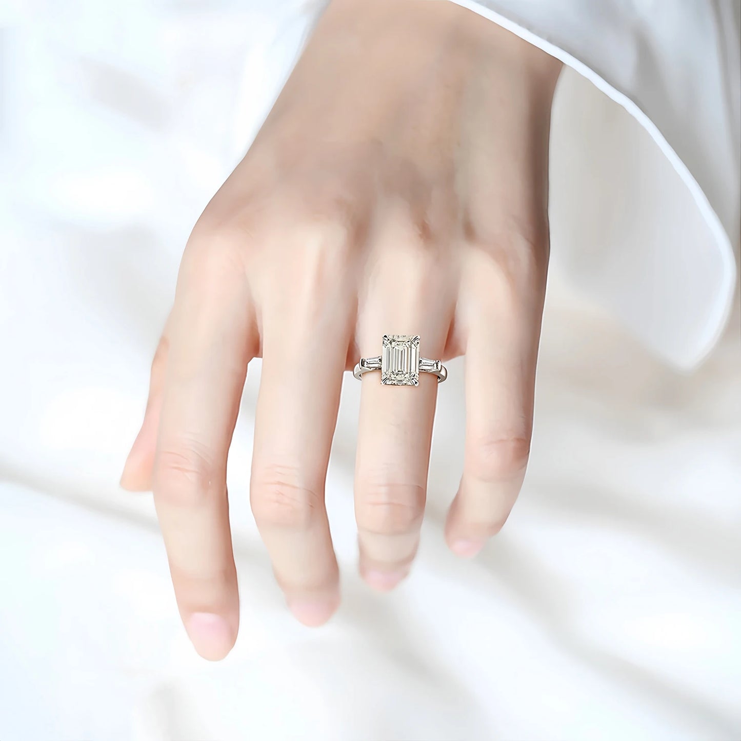 MUSHAN Jewelry Factory 8*11mm CZ Diamond Ring Engagement Bands Women 4ct 5A Zircon Wedding Jewellery 925 Sterling Silver Rings