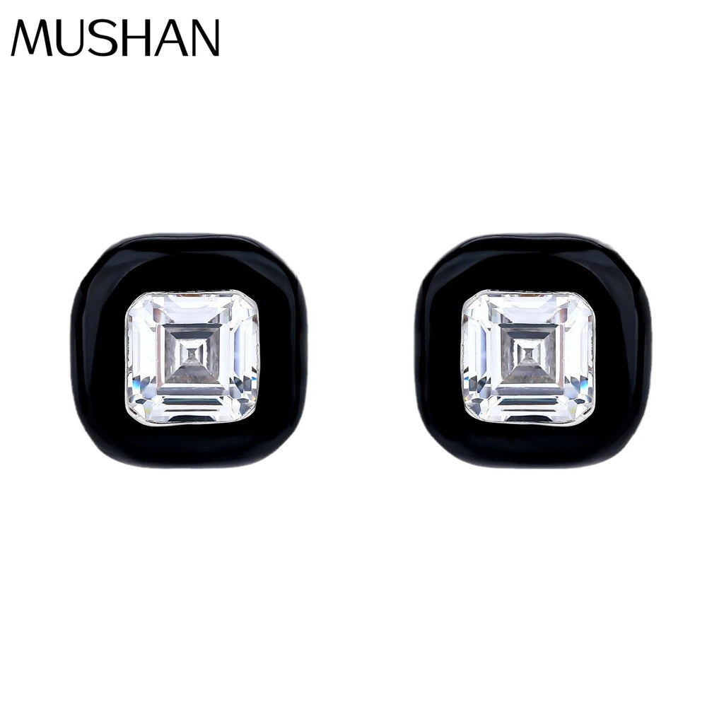 MUSHAN Jewelry Factory 925 Silver Stud Earrings With Light Luxury and High End Feel Niche High Carbon Diamond Jewelry for Women