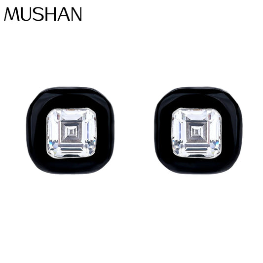 MUSHAN Jewelry Factory 925 Silver Stud Earrings With Light Luxury and High End Feel Niche High Carbon Diamond Jewelry for Women