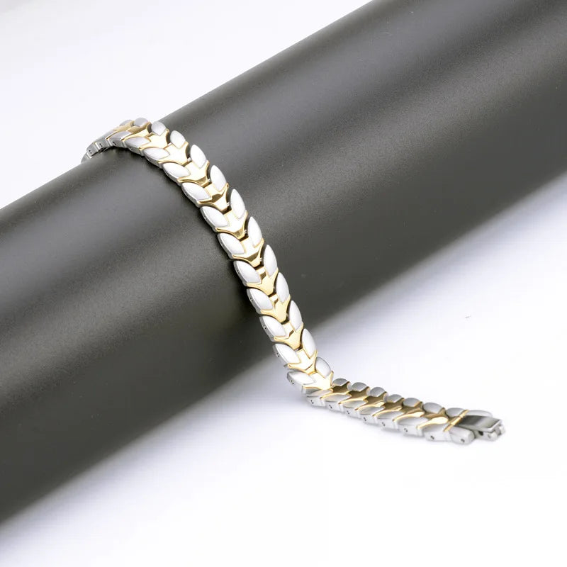 Stainless Steel Couples Magnetic Therapy Bracelet Popular in Europe and the United States Physiotherapy Energy Bracelet