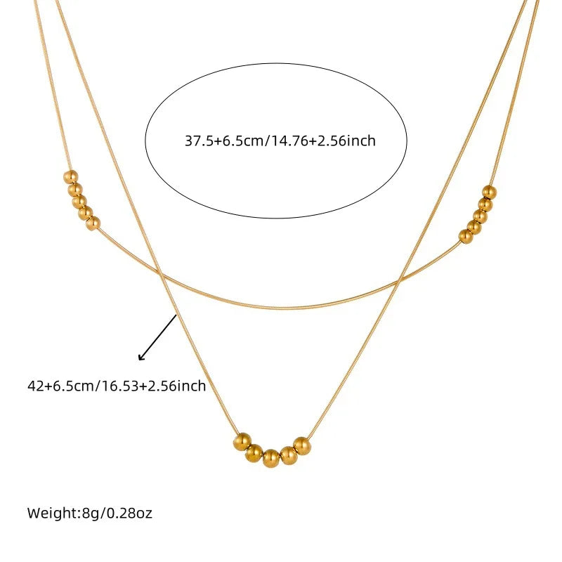 Two-Layer Chain Necklace & Bracelet Jewellery Set | Vintage Fashion Set