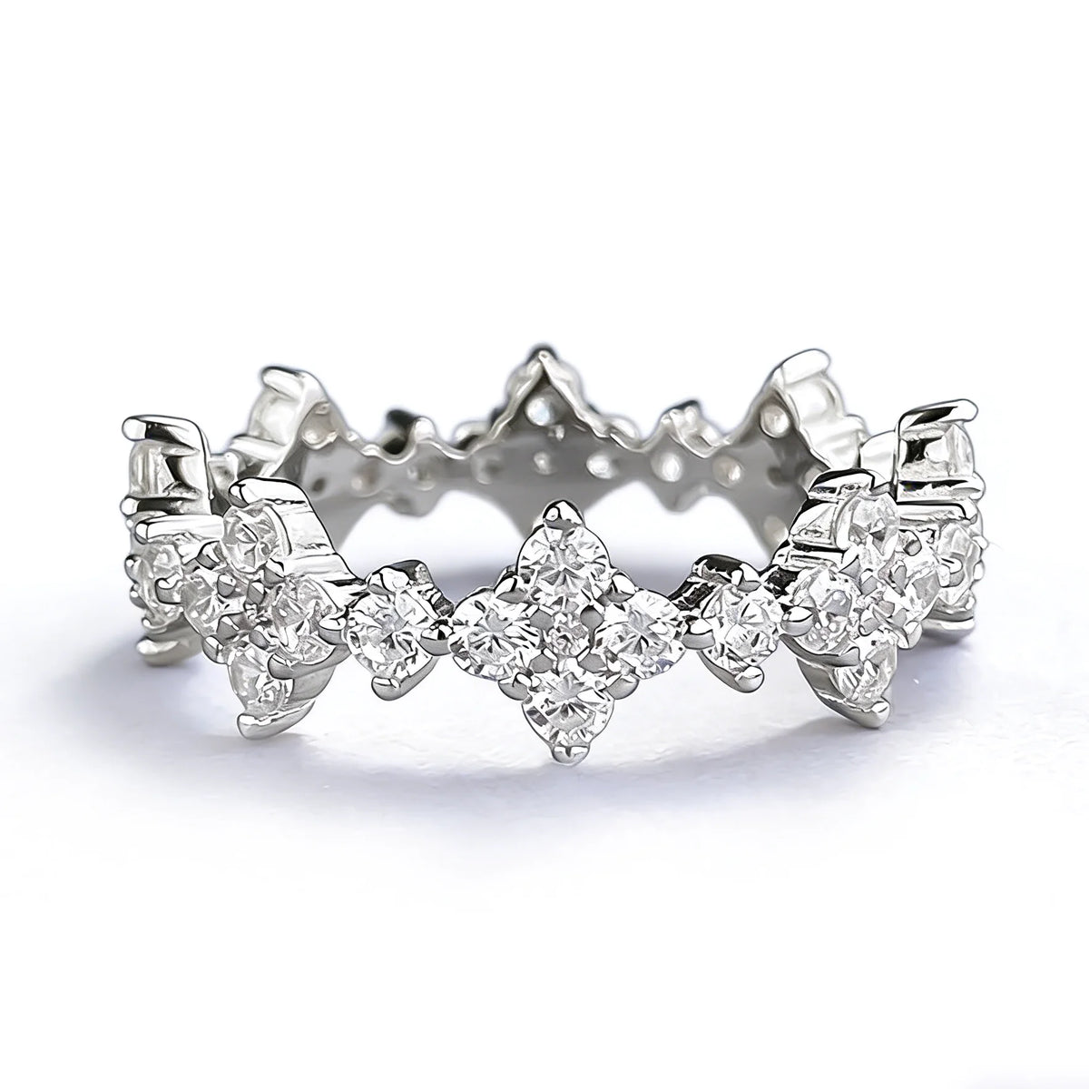 Anti-tarnish Women 925 Sterling Silver 5A 8A Zirconia Wedding Band Engagement Wedding Rings Fine Jewelry Customized Wholesale