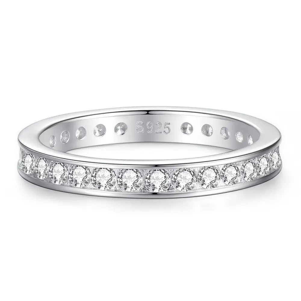 Anti-tarnish Women 925 Sterling Silver 5A 8A Zirconia Wedding Band Engagement Wedding Rings Fine Jewelry Customized Wholesale