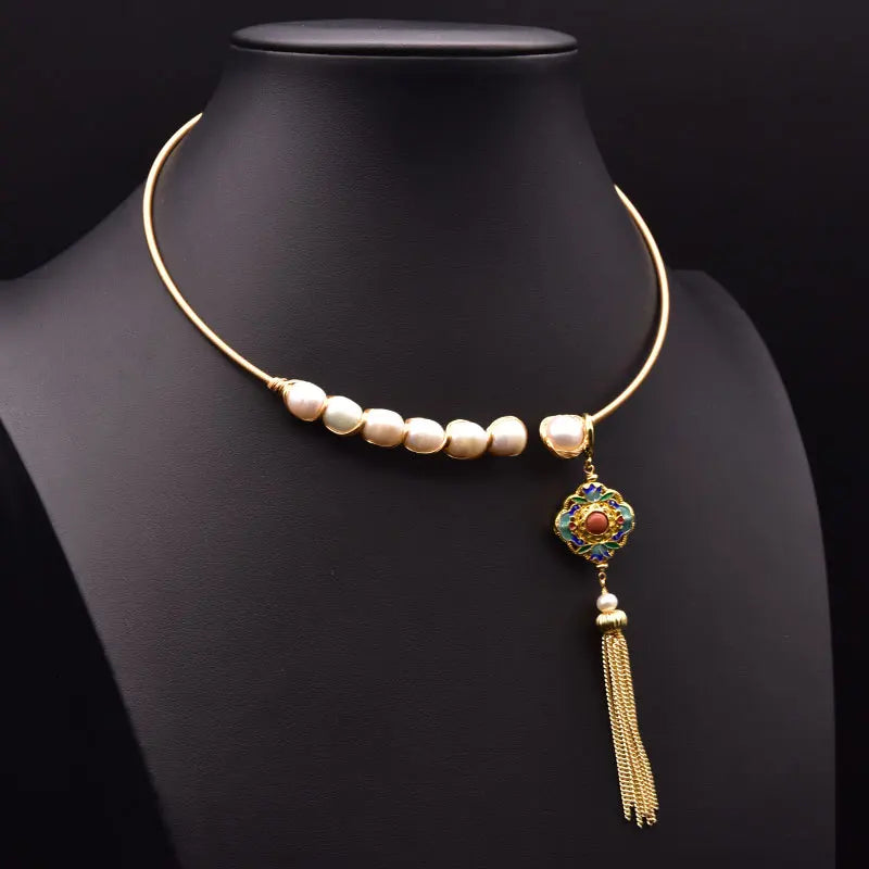 Natural Freshwater Pearl Pendant Necklace for Girl Party Gift Fashion Necklace Jewelry