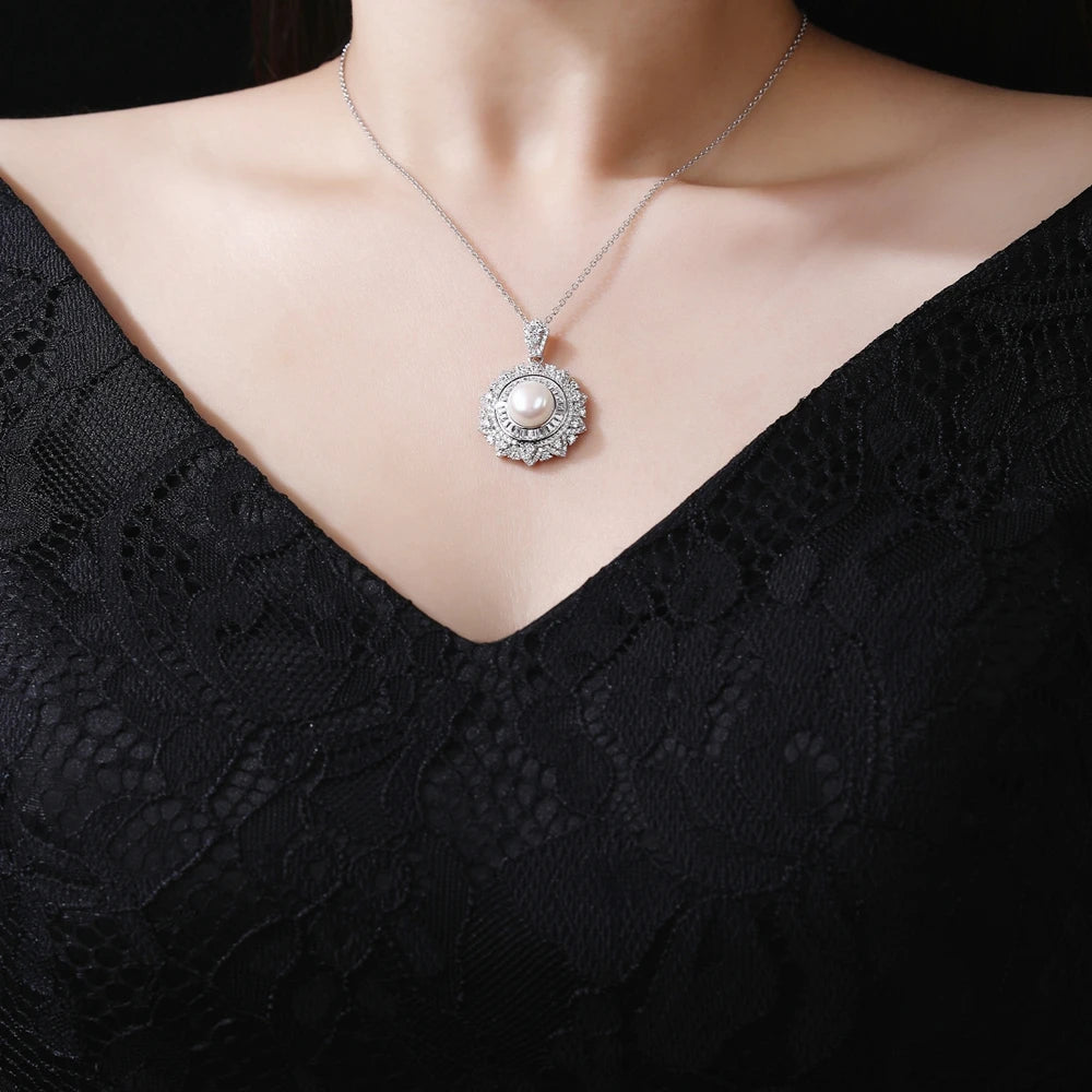 MuShan Jewelry 925 Sterling Silver Necklace Pendant Chain HCD Gemstones Bachelorette Gift Gift Her Women Necklaces Jewelry