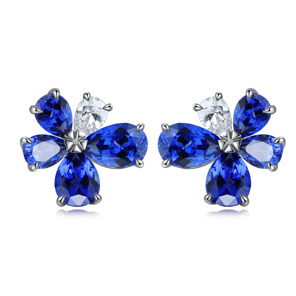 Gemfiori Lab Grown Sapphire Earrings Women's Earrings Lab Made Sapphire Earrings Lady Use
