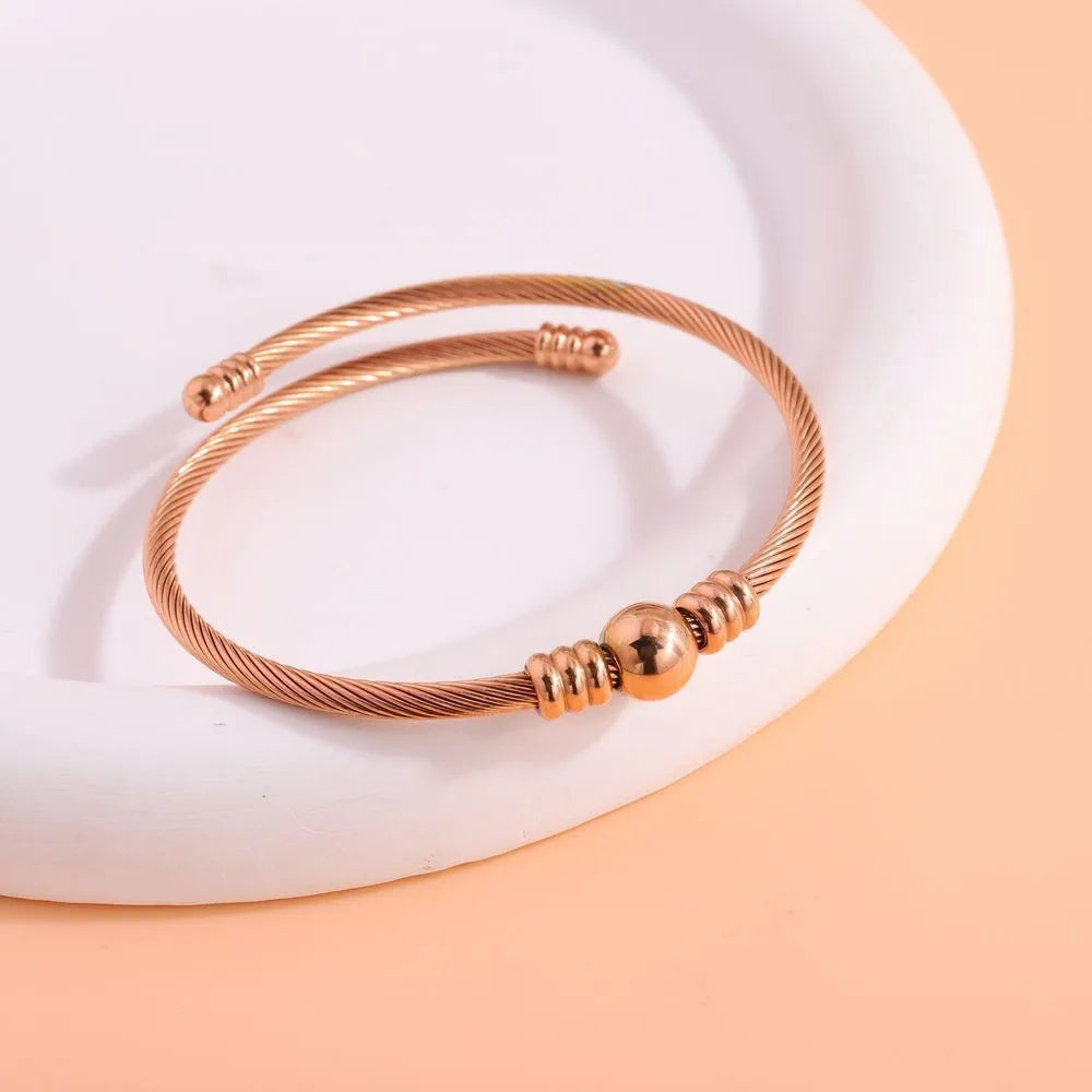 REBEL Stainless Inoxydable Stainless Steel 18K Gold Plated Roman Women Fashion Jewelry Bracelets Bangles