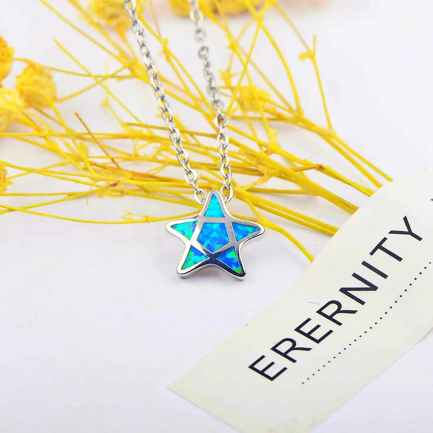 Aobao Ocean Series Opal Collar Chain Hawaiian Blue Tiny Starfish Pendant Women's Opal Fashion Jewelry Wholesale