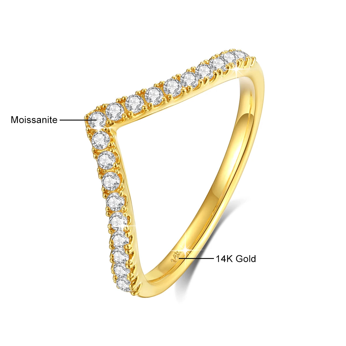 Gioiellieri Gold Jewelry Bijoux Luxury Woman Versatile Pair Rings Real 14K Gold Hollow Moissanite Rings
