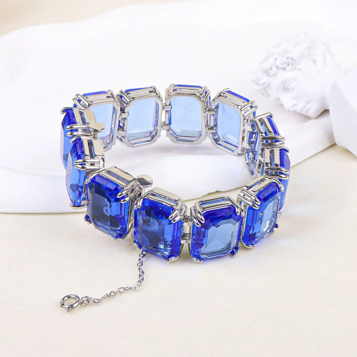 Custom Jewelry Manufacturer Brand Designer Jewelry Set Vintage Big Blue Green Swarov Ski Crystal Necklace Earrings Sets