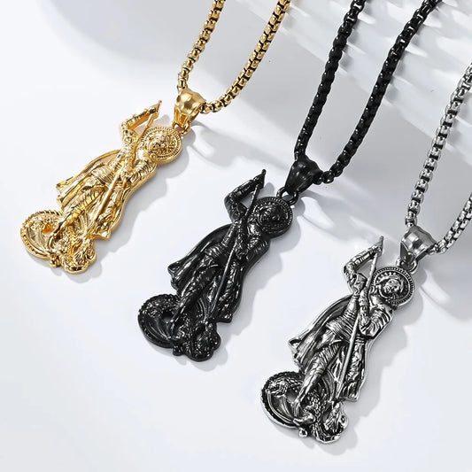 NEWLiFE VIKING Dragon Pearl Necklace in Gold Plated for Men | Designer Jewellery for women & MEN